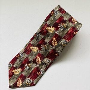 Alexander Julian Red and Gray Striped Tie